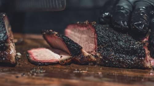 Brisket on smoker