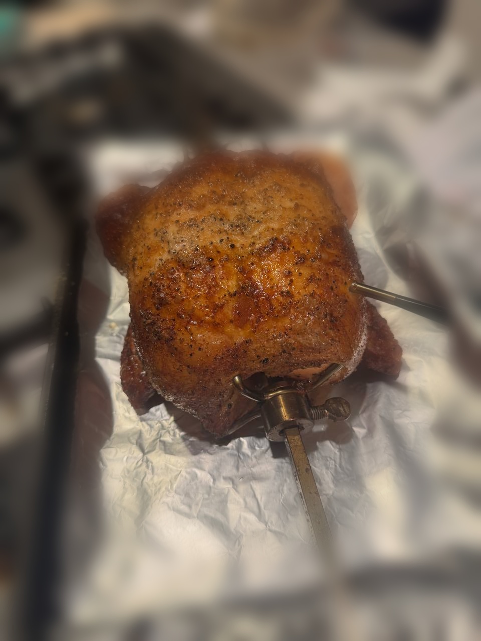 Perfect rotisserie chicken on the grill